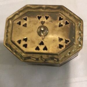 Vintage brass mid century incense holder/cricket/trinket box used good cond.
